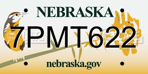 7PMT622 Nebraska License Plate
