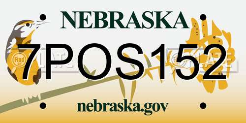 7POS152 Nebraska License Plate