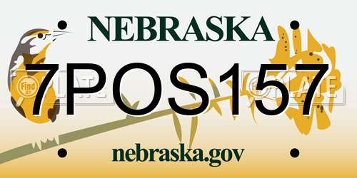 7POS157 Nebraska License Plate