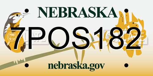 7POS182 Nebraska License Plate