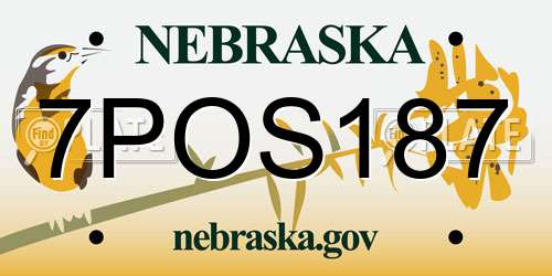 7POS187 Nebraska License Plate