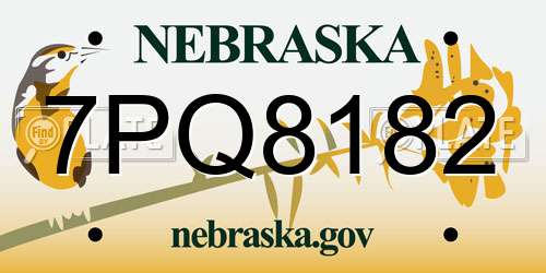7PQ8182 Nebraska License Plate
