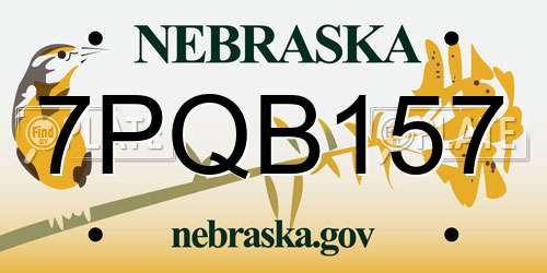 7PQB157 Nebraska License Plate