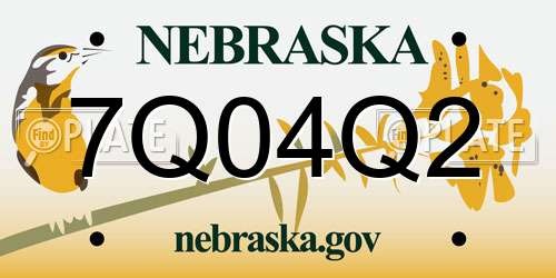 7Q04Q2 Nebraska License Plate