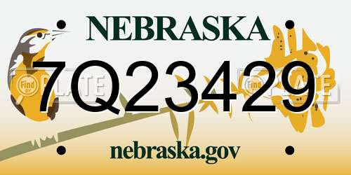 7Q23429 Nebraska License Plate