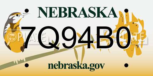 7Q94B0 Nebraska License Plate