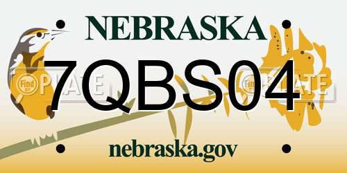 7QBS04 Nebraska License Plate