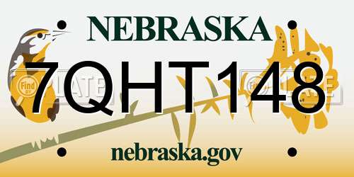 7QHT148 Nebraska License Plate
