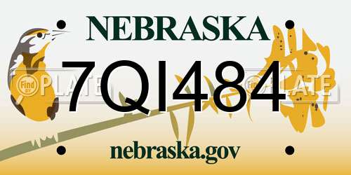 7QI484 Nebraska License Plate