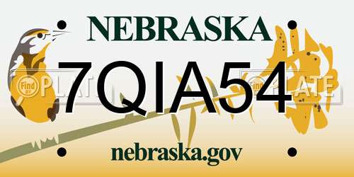 7QIA54 Nebraska License Plate