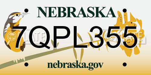 7QPL355 Nebraska License Plate
