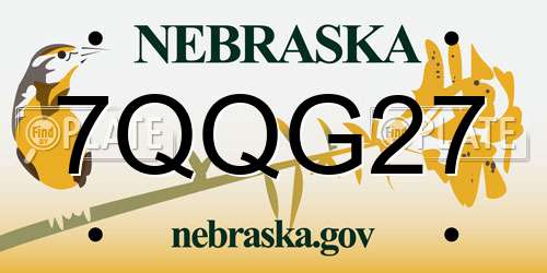 7QQG27 Nebraska License Plate