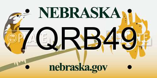 7QRB49 Nebraska License Plate