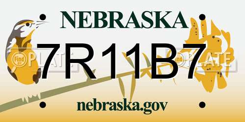 7R11B7 Nebraska License Plate