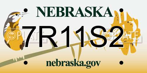 7R11S2 Nebraska License Plate