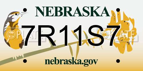 7R11S7 Nebraska License Plate
