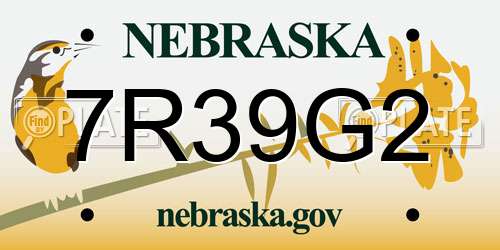 7R39G2 Nebraska License Plate