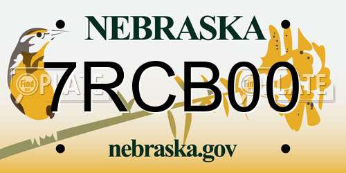 7RCB00 Nebraska License Plate