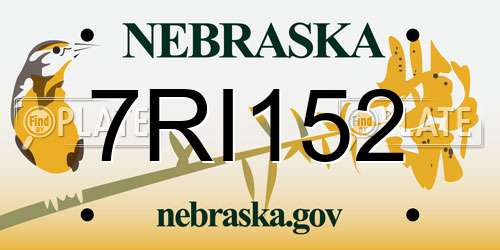 7RI152 Nebraska License Plate