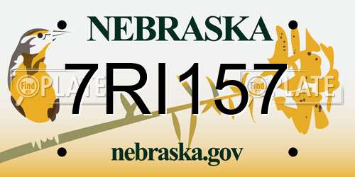 7RI157 Nebraska License Plate