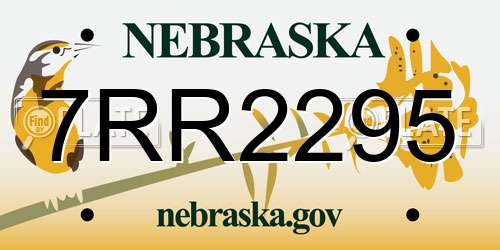 7RR2295 Nebraska License Plate