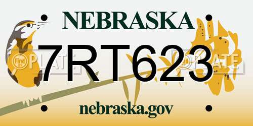 7RT623 Nebraska License Plate