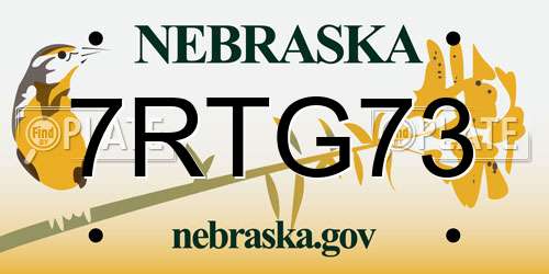 7RTG73 Nebraska License Plate