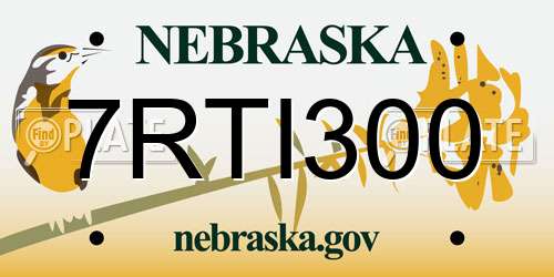 7RTI300 Nebraska License Plate