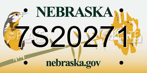 7S20271 Nebraska License Plate