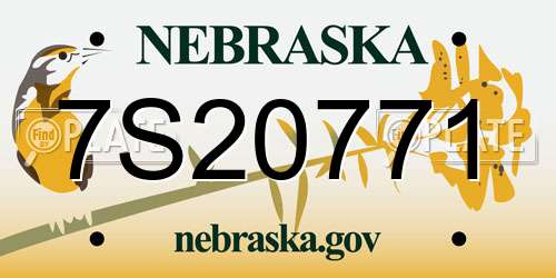 7S20771 Nebraska License Plate