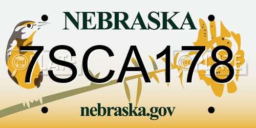 7SCA178 Nebraska License Plate