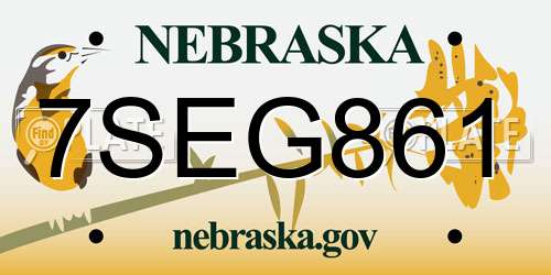 7SEG861 Nebraska License Plate