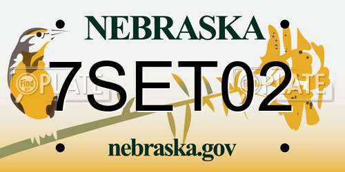 7SET02 Nebraska License Plate