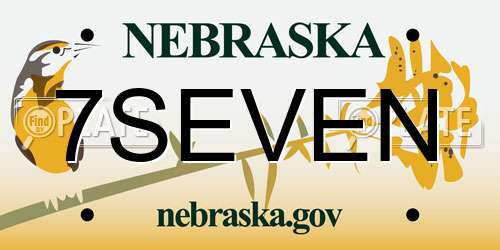 7SEVEN Nebraska License Plate
