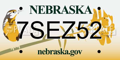 7SEZ52 Nebraska License Plate