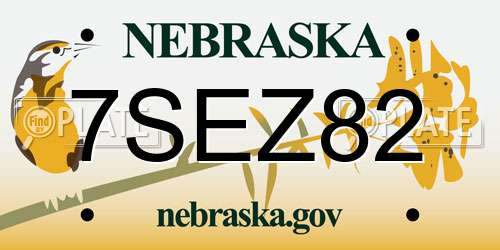 7SEZ82 Nebraska License Plate