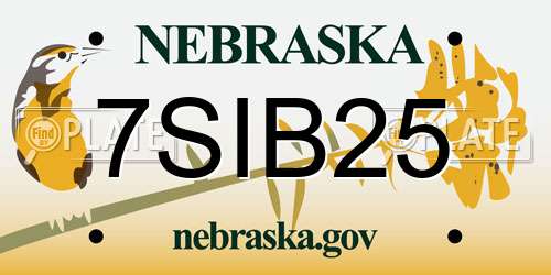 7SIB25 Nebraska License Plate