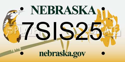 7SIS25 Nebraska License Plate