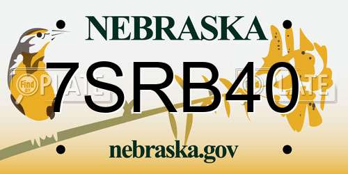 7SRB40 Nebraska License Plate