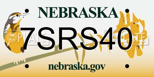 7SRS40 Nebraska License Plate