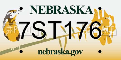 7ST176 Nebraska License Plate