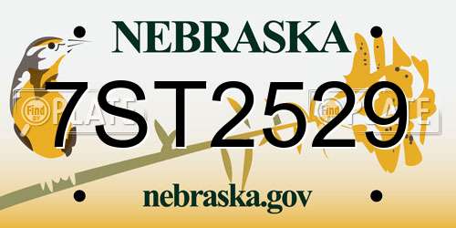 7ST2529 Nebraska License Plate