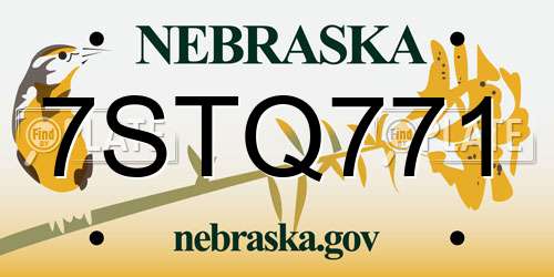7STQ771 Nebraska License Plate