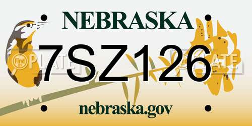 7SZ126 Nebraska License Plate