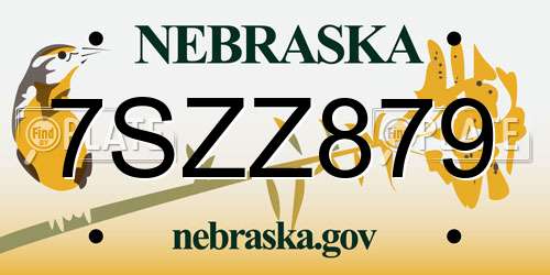 7SZZ879 Nebraska License Plate
