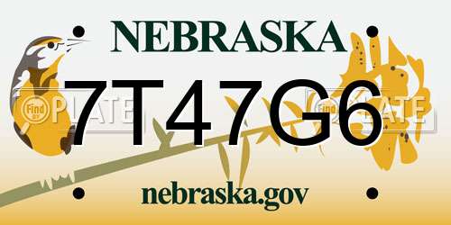 7T47G6 Nebraska License Plate