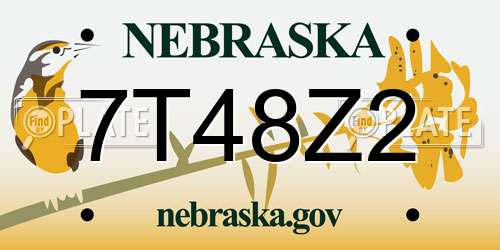 7T48Z2 Nebraska License Plate