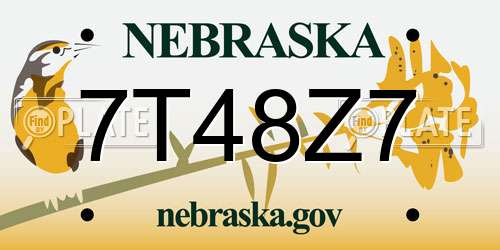 7T48Z7 Nebraska License Plate