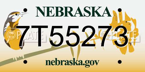 7T55273 Nebraska License Plate