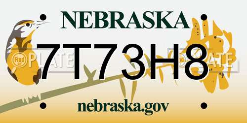 7T73H8 Nebraska License Plate